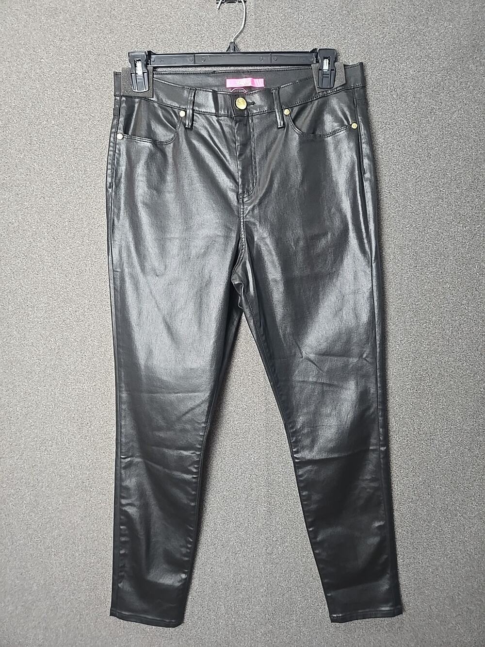 Lilly Pulitzer 14 Black Eagan High Rise Stretch Coated Pants